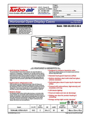 Turbo Air TOM-60L-UFD-S-3S-N 58 3/4" Stainless Steel Low Profile Horizontal Open Air Cooler w/ (3) Levels – Ultra Front Deluxe Merchandiser, 115v - Donut-Equipment.com
