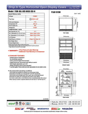 Turbo Air TOM-36L-UFD-W-3SI-N 36" Drop-In Horizontal Open Air Cooler w/ (3) Levels – White Exterior, 115v - Donut-Equipment.com