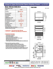 Turbo Air TOM-36L-UF-B-2SI-N 35 7/8" Drop-In Horizontal Open Air Cooler w/ (2) Levels – Black Exterior, 115v - Donut-Equipment.com