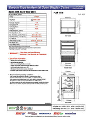 Turbo Air TOM-36L-UF-W-3SI-N 35 7/8" Drop-In Horizontal Open Air Cooler w/ (3) Levels – White Exterior, 115v - Donut-Equipment.com