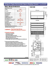 Turbo Air TOM-60L-UF-W-3SI-N 59 7/8" Drop-In Horizontal Open Air Cooler w/ (3) Levels – White Exterior, 115v - Donut-Equipment.com