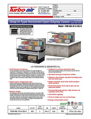 Turbo Air TOM-48L-UF-S-2SI-N 48" Stainless Steel Drop-In Refrigerated Open Display Case Merchandiser w/ (2) Levels, 115v - Donut-Equipment.com