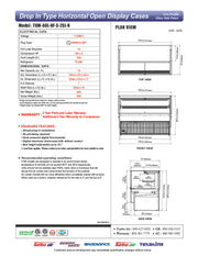 Turbo Air TOM-60L-UF-S-2SI-N 60" Stainless Steel Drop-In Refrigerated Open Display Case Merchandiser w/ (2) Levels, 115v - Donut-Equipment.com