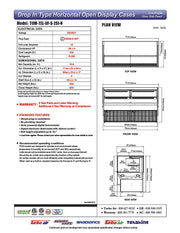 Turbo Air TOM-72L-UF-S-2SI-N 72" Stainless Steel Drop-In Refrigerated Open Display Case Merchandiser w/ (2) Levels, 220v/1ph - Donut-Equipment.com