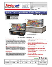 Turbo Air TOM-72L-UF-S-3S-N 71" Stainless Steel Horizontal Refrigerated Open Curtain Merchandiser w/ (4) Levels, 220v/1ph - Donut-Equipment.com