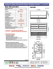 Turbo Air TOM-72L-UF-S-3S-N 71" Stainless Steel Horizontal Refrigerated Open Curtain Merchandiser w/ (4) Levels, 220v/1ph - Donut-Equipment.com