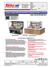Turbo Air TOM-60L-UFD-W-3SI-N 60" Drop-In Horizontal Open Air Cooler w/ (3) Levels – White Exterior, 115v - Donut-Equipment.com