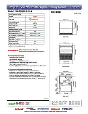 Turbo Air TOM-36L-UFD-S-1SI-N 36" Drop-In Horizontal Open Air Cooler w/ (1) Level – Stainless Steel Exterior, 115v - Donut-Equipment.com