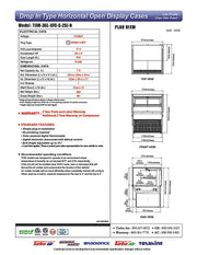 Turbo Air TOM-36L-UFD-S-2SI-N 36" Drop-In Horizontal Open Air Cooler w/ (2) Levels – Stainless Steel Exterior, 115v - Donut-Equipment.com