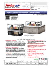 Turbo Air TOM-48L-UFD-S-1SI-N 48" Drop-In Horizontal Open Air Cooler w/ (1) Level – Stainless Steel Exterior, 115v - Donut-Equipment.com