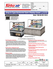 Turbo Air TOM-48L-UFD-S-3SI-N 48" Drop-In Horizontal Open Air Cooler w/ (3) Levels – Stainless Steel Exterior, 115v - Donut-Equipment.com