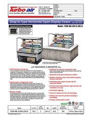 Turbo Air TOM-48L-UFD-S-3SI-N 48" Drop-In Horizontal Open Air Cooler w/ (3) Levels – Stainless Steel Exterior, 115v - Donut-Equipment.com