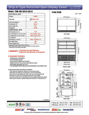 Turbo Air TOM-48L-UFD-S-3SI-N 48" Drop-In Horizontal Open Air Cooler w/ (3) Levels – Stainless Steel Exterior, 115v - Donut-Equipment.com