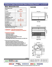 Turbo Air TOM-60L-UFD-S-1SI-N 60" Drop-In Horizontal Open Air Cooler w/ (1) Level – Stainless Steel Exterior, 115v - Donut-Equipment.com