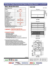 Turbo Air TOM-60L-UFD-S-3SI-N 60" Drop-In Horizontal Open Air Cooler w/ (3) Levels – Stainless Steel Exterior, 115v - Donut-Equipment.com