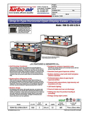 Turbo Air TOM-72L-UFD-S-2SI-N 72" Drop-In Horizontal Open Air Cooler w/ (2) Levels – Stainless Steel Exterior, 220v/1ph - Donut-Equipment.com
