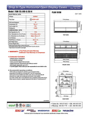 Turbo Air TOM-72L-UFD-S-2SI-N 72" Drop-In Horizontal Open Air Cooler w/ (2) Levels – Stainless Steel Exterior, 220v/1ph - Donut-Equipment.com