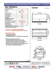 Turbo Air TOM-60UC-S-N 60 1/4" Drop-In Horizontal Open Air Cooler w/ (1) Level – Stainless Steel Exterior, 115v - Donut-Equipment.com