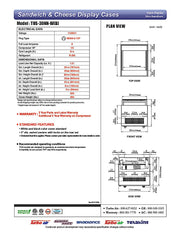 Turbo Air TOS-30NN-W 30" White Horizontal Open Display Merchandiser / Air Curtain Sandwich and Cheese Display Case – 1 Level, 115v - Donut-Equipment.com