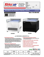Turbo Air TOS-40NN-W 40" White Horizontal Open Display Merchandiser / Air Curtain Sandwich and Cheese Display Case – 1 Level, 115v - Donut-Equipment.com