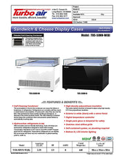 Turbo Air TOS-50NN-W 50" White Horizontal Open Display Merchandiser / Air Curtain Sandwich and Cheese Display Case – 1 Level, 115v - Donut-Equipment.com
