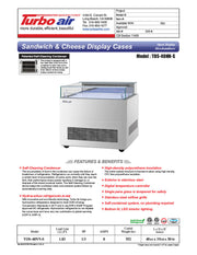 Turbo Air TOS-40NN-S 40 1/4" Stainless Steel Horizontal Open Display Merchandiser / Air Curtain Sandwich and Cheese Display Case – 1 Level, 115v - Donut-Equipment.com