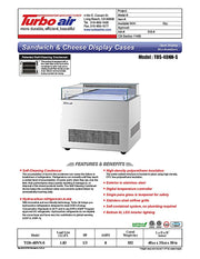 Turbo Air TOS-40NN-S 40 1/4" Stainless Steel Horizontal Open Display Merchandiser / Air Curtain Sandwich and Cheese Display Case – 1 Level, 115v - Donut-Equipment.com