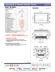 Turbo Air TOS-50NN-S 50 1/4" Stainless Steel Horizontal Open Display Merchandiser / Air Curtain Sandwich and Cheese Display Case – 1 Level, 115v - Donut-Equipment.com