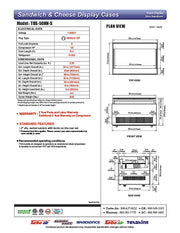 Turbo Air TOS-50NN-S 50 1/4" Stainless Steel Horizontal Open Display Merchandiser / Air Curtain Sandwich and Cheese Display Case – 1 Level, 115v - Donut-Equipment.com