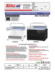 Turbo Air TOS-50NN-D-W 50 1/4" White Horizontal Open Display Merchandiser / Air Curtain Sandwich and Cheese Display Case – 1 Level with Top Shelf, 115v (Copy) - Donut-Equipment.com