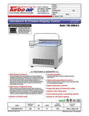 Turbo Air TOS-40NN-D-S 40 1/4" Stainless Steel Horizontal Open Display Merchandiser / Air Curtain Sandwich and Cheese Display Case – 1 Level with Top Shelf, 115v - Donut-Equipment.com