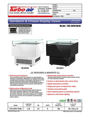 Turbo Air TOS-30PN-W 30" White Horizontal Open Display Merchandiser / Air Curtain Sandwich and Cheese Display Case – 1 Level, 115v - Donut-Equipment.com