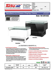 Turbo Air TOS-50PN-W 50" White Horizontal Open Display Merchandiser / Air Curtain Sandwich and Cheese Display Case – 1 Level, 115v - Donut-Equipment.com