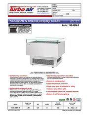 Turbo Air TOS-40PN-S 40" Stainless Steel Horizontal Open Display Merchandiser / Air Curtain Sandwich and Cheese Display Case – 1 Level, 115v - Donut-Equipment.com