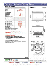 Turbo Air TOS-50PN-S 50" Stainless Steel Horizontal Open Display Merchandiser / Air Curtain Sandwich and Cheese Display Case – 1 Level, 115v - Donut-Equipment.com