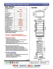 Turbo Air TOM-40S-N 39" Vertical Open Air Cooler w/ (5) Levels – Stainless Steel Exterior, 115v/1ph - Donut-Equipment.com