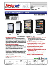 Turbo Air TOM-50B-SP-N 51" Vertical Open Air Cooler w/ (5) Levels – Black Exterior, Solid Side Panels, 115v - Donut-Equipment.com