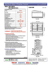 Turbo Air TOM-72DXB-N 69" Vertical Open Air Cooler w/ (5) Levels – Extra Deep, Black Exterior, 115v - Donut-Equipment.com