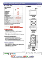 Turbo Air TOM-36DXS-N 36" Stainless Steel Extra Deep Vertical Open Display Case with (5) Levels, 115v - Donut-Equipment.com