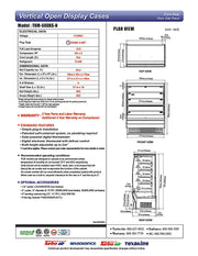 Turbo Air TOM-60DXS-N 60" Stainless Steel Extra Deep Vertical Open Air Cooler w/ (5) Levels, 115v - Donut-Equipment.com