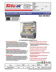 Turbo Air TOM-72DXS-N 68 3/4" Stainless Steel Extra Deep Vertical Open Air Cooler w/ (5) Levels, 115v - Donut-Equipment.com