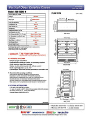 Turbo Air TOM-72DXS-N 68 3/4" Stainless Steel Extra Deep Vertical Open Air Cooler w/ (5) Levels, 115v - Donut-Equipment.com