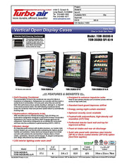 Turbo Air TOM-36DXB-SP-N 36" Black Extra Deep Vertical Open Air Cooler w/ Solid Side Panels, (5) Levels, 115v - Donut-Equipment.com