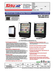 Turbo Air TOM-60DXB-SP-N 60" Black Extra Deep Vertical Open Air Cooler w/ Solid Side Panels, (5) Levels, 115v - Donut-Equipment.com