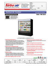 Turbo Air TOM-72EB-N 72" Black Vertical Open Air Cooler w/ (5) Levels, 220v/1ph - Donut-Equipment.com