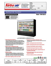 Turbo Air TOM-96EB-N 93" Black Vertical Open Air Cooler w/ (5) Levels, 220v/1ph - Donut-Equipment.com