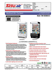 Turbo Air TOM-40SEW-N 39 7/8" White Narrow Depth Vertical Open Air Cooler / Air Curtain Display Case with (5) Levels, 115v - Donut-Equipment.com