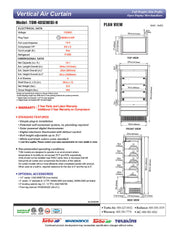 Turbo Air TOM-40SEW-N 39 7/8" White Narrow Depth Vertical Open Air Cooler / Air Curtain Display Case with (5) Levels, 115v - Donut-Equipment.com