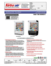 Turbo Air TOM-50SEW-N 51 5/8" White Narrow Depth Vertical Open Air Cooler / Air Curtain Display Case with (5) Levels, 115v - Donut-Equipment.com