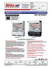 Turbo Air TOM-75SEW-N 76 1/2" White Narrow Depth Vertical Open Air Cooler / Air Curtain Display Case with (5) Levels, 220v/1ph - Donut-Equipment.com
